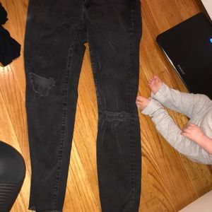Madewell high riser skinny jeans faded black